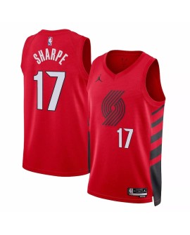 Maillot Swingman Portland Trail Blazers Shaedon Sharpe #17 Jordan rouge 2022/23 pour hommes - Édition Statement