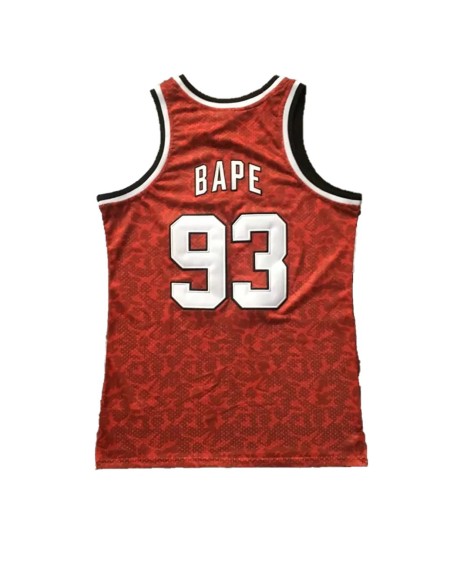 Maillot Swingman de basket-ball rouge ABC BAPE x Mitchell & Ness Blazers