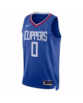 Maillot LA Clippers Russell Westbrook #0 Nike Royal 2022/23 Swingman pour hommes - Édition Icon