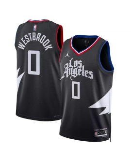 Maillot Swingman LA Clippers Russell Westbrook #0 Jordan Brand noir 2022/23 pour hommes - Édition Statement