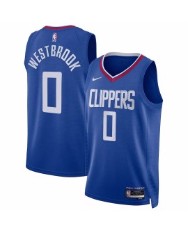 Maillot LA Clippers Russell Westbrook #0 Nike Royal 2022/23 Swingman pour hommes - Édition Icon