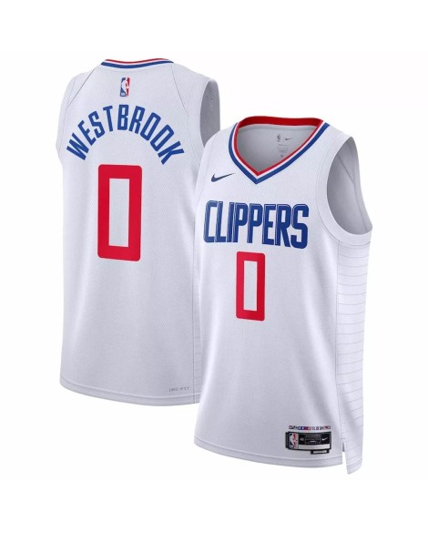 Maillot Swingman LA Clippers Russell Westbrook #0 Nike blanc 2022/23 pour hommes - Édition Association