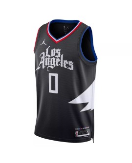 Maillot Swingman LA Clippers Russell Westbrook #0 Jordan Brand noir 2022/23 pour hommes - Édition Statement