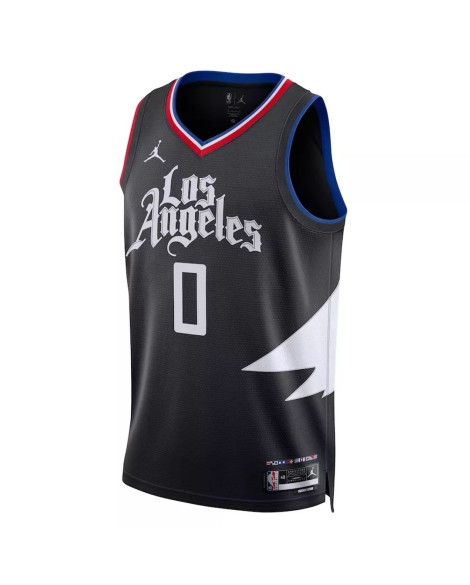 Maillot Swingman LA Clippers Russell Westbrook #0 Jordan Brand noir 2022/23 pour hommes - Édition Statement