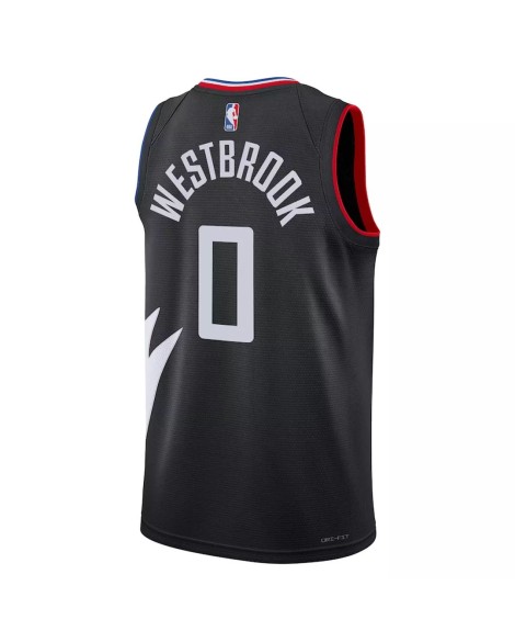 Maillot Swingman LA Clippers Russell Westbrook #0 Jordan Brand noir 2022/23 pour hommes - Édition Statement