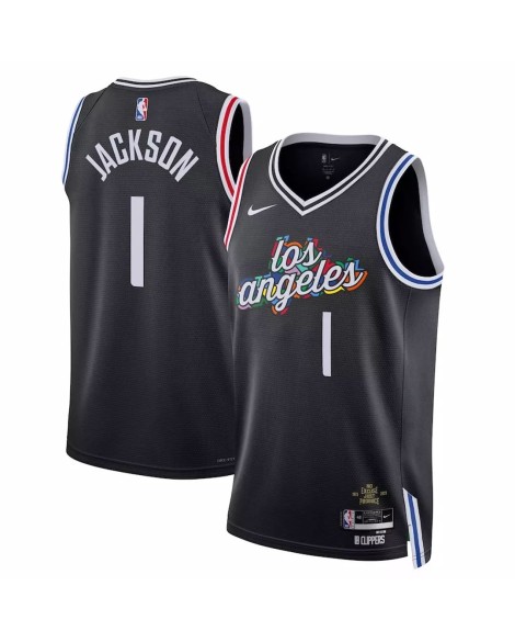 Maillot Swingman LA Clippers Reggie Jackson #1 Nike noir 2022/23 pour homme - City Edition