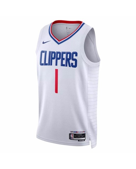 Maillot Swingman LA Clippers Reggie Jackson #1 Nike blanc 2022/23 pour hommes - Édition Association