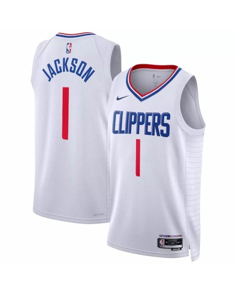 Maillot Swingman LA Clippers Reggie Jackson #1 Nike blanc 2022/23 pour hommes - Édition Association