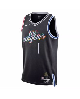 Maillot Swingman LA Clippers Reggie Jackson #1 Nike noir 2022/23 pour homme - City Edition