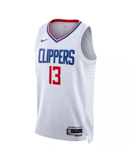 Maillot Swingman LA Clippers Paul George #13 Nike blanc 2022/23 pour hommes - Édition Association