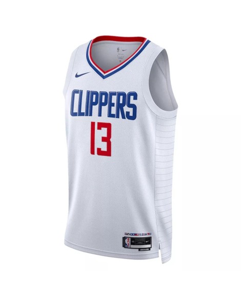 Maillot Swingman LA Clippers Paul George #13 Nike blanc 2022/23 pour hommes - Édition Association