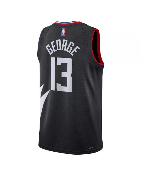 Maillot Swingman LA Clippers Paul George #13 Jordan Brand noir 2022/23 pour hommes - Édition Statement