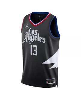 Maillot Swingman LA Clippers Paul George #13 Jordan Brand noir 2022/23 pour hommes - Édition Statement