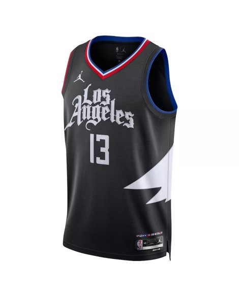 Maillot Swingman LA Clippers Paul George #13 Jordan Brand noir 2022/23 pour hommes - Édition Statement