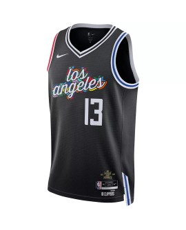 Maillot Swingman LA Clippers Paul George #13 Nike noir 2022/23 pour hommes - City Edition