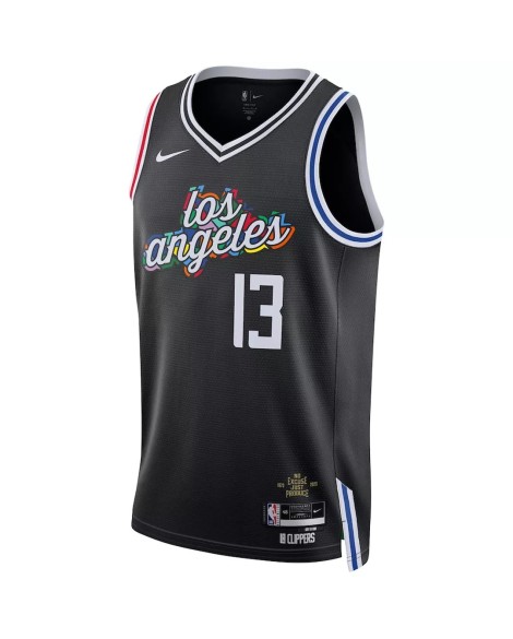 Maillot Swingman LA Clippers Paul George #13 Nike noir 2022/23 pour hommes - City Edition