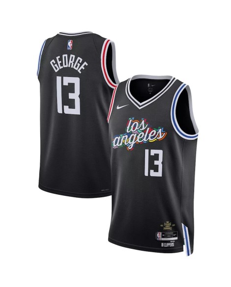 Maillot Swingman LA Clippers Paul George #13 Nike noir 2022/23 pour hommes - City Edition