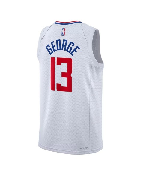 Maillot Swingman LA Clippers Paul George #13 Nike blanc 2022/23 pour hommes - Édition Association