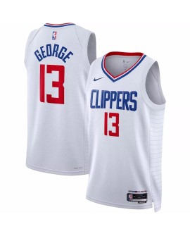 Maillot Swingman LA Clippers Paul George #13 Nike blanc 2022/23 pour hommes - Édition Association
