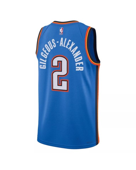Maillot Swingman 2022/23 Nike Bleu Oklahoma City Thunder Shai Gilgeous-Alexander #2 pour hommes - Édition Icon