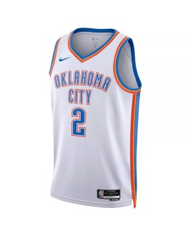 Maillot Swingman Oklahoma City Thunder Shai Gilgeous-Alexander #2 Nike blanc 2022/23 pour hommes - Édition Association
