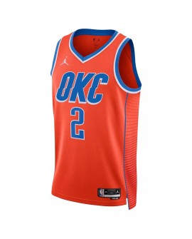 Maillot Swingman Oklahoma City Thunder Shai Gilgeous-Alexander #2 Jordan Brand orange 2022/23 pour hommes - Édition Statement