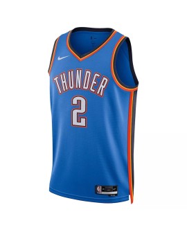 Maillot Swingman 2022/23 Nike Bleu Oklahoma City Thunder Shai Gilgeous-Alexander #2 pour hommes - Édition Icon