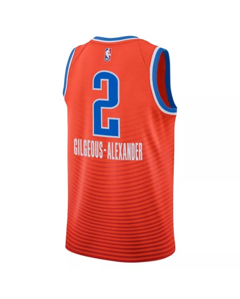 Maillot Swingman Oklahoma City Thunder Shai Gilgeous-Alexander #2 Jordan Brand orange 2022/23 pour hommes - Édition Statement