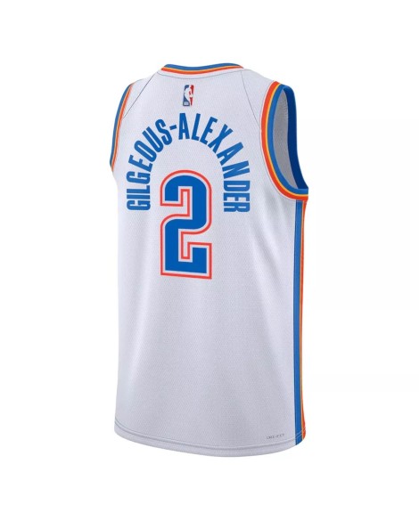 Maillot Swingman Oklahoma City Thunder Shai Gilgeous-Alexander #2 Nike blanc 2022/23 pour hommes - Édition Association