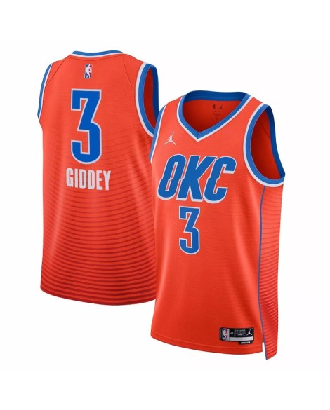 Maillot Swingman Oklahoma City Thunder Josh Giddey #3 Jordan Brand orange 2022/23 pour hommes - Édition Statement