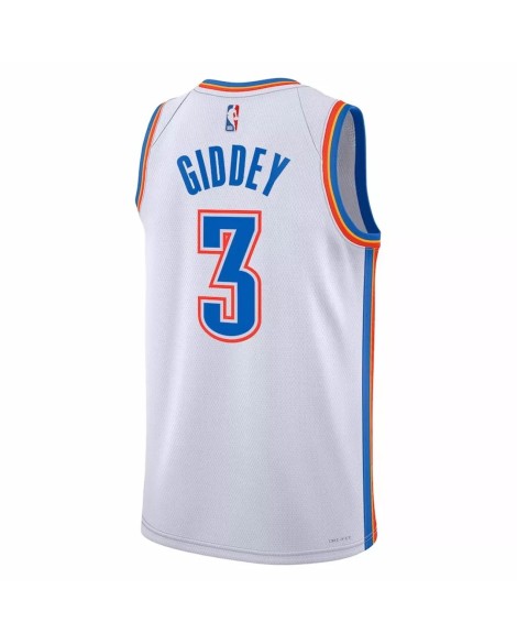 Maillot Swingman Oklahoma City Thunder Josh Giddey #3 Nike blanc 2022/23 pour hommes - Édition Association