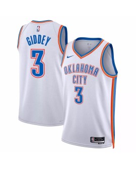 Maillot Swingman Oklahoma City Thunder Josh Giddey #3 Nike blanc 2022/23 pour hommes - Édition Association