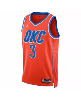 Maillot Swingman Oklahoma City Thunder Josh Giddey #3 Jordan Brand orange 2022/23 pour hommes - Édition Statement