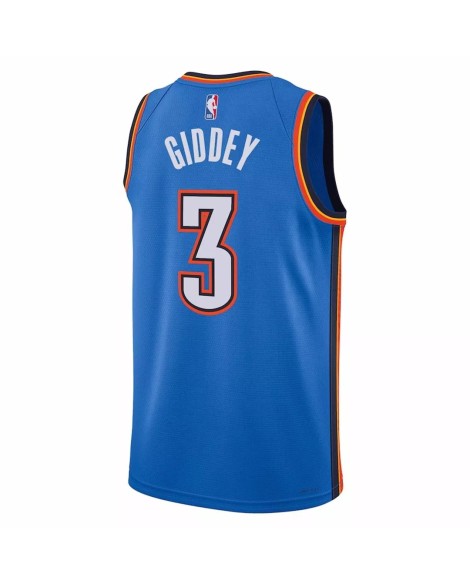 Maillot Swingman Oklahoma City Thunder Josh Giddey #3 Nike bleu 2022/23 pour hommes - Édition Icon