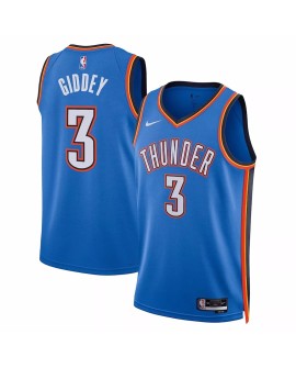 Maillot Swingman Oklahoma City Thunder Josh Giddey #3 Nike bleu 2022/23 pour hommes - Édition Icon