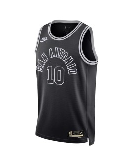 San Antonio Spurs Jeremy Sochan #10 Nike Noir 2022/23 Swingman Maillot - Édition Classique