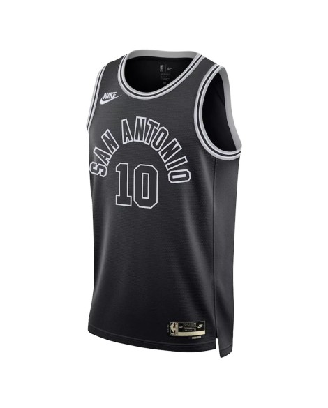 San Antonio Spurs Jeremy Sochan #10 Nike Noir 2022/23 Swingman Maillot - Édition Classique