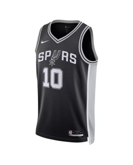 Maillot Swingman San Antonio Spurs Jeremy Sochan #10 Nike noir 2022/23 pour hommes - Édition Icon