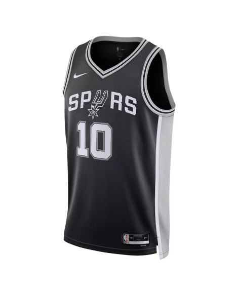 Maillot Swingman San Antonio Spurs Jeremy Sochan #10 Nike noir 2022/23 pour hommes - Édition Icon