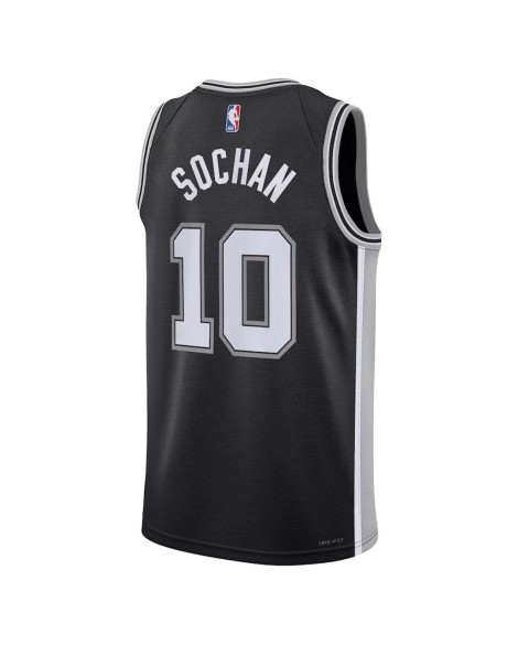 Maillot Swingman San Antonio Spurs Jeremy Sochan #10 Nike noir 2022/23 pour hommes - Édition Icon