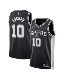 Maillot Swingman San Antonio Spurs Jeremy Sochan #10 Nike noir 2022/23 pour hommes - Édition Icon