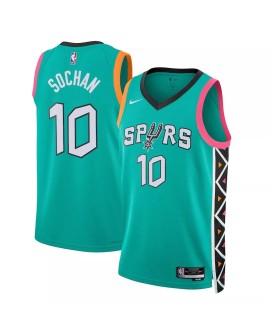 San Antonio Spurs Jeremy Sochan #10 Nike Vert 2022/23 Swingman Maillot - City Edition
