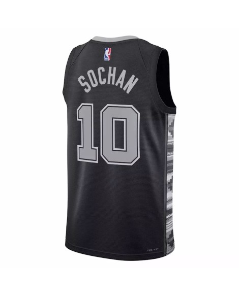 Maillot Swingman San Antonio Spurs Jeremy Sochan #10 Jordan Brand noir 2022/23 pour hommes - Édition Statement
