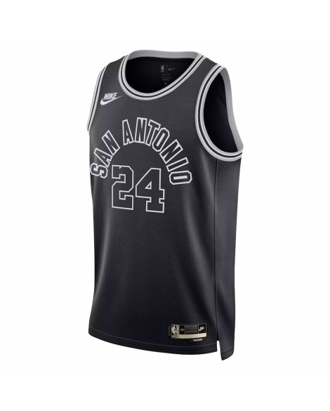 Maillot Swingman San Antonio Spurs Devin Vassell #24 Nike noir 2022/23 pour hommes - Édition classique