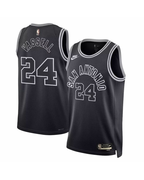 Maillot Swingman San Antonio Spurs Devin Vassell #24 Nike noir 2022/23 pour hommes - Édition classique