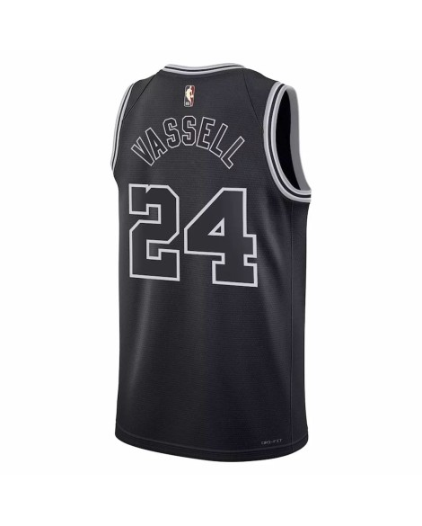 Maillot Swingman San Antonio Spurs Devin Vassell #24 Nike noir 2022/23 pour hommes - Édition classique