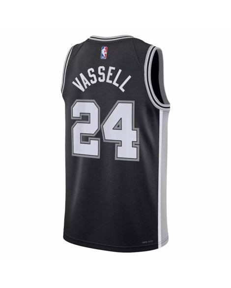 Maillot Swingman San Antonio Spurs Devin Vassell #24 Nike noir 2022/23 pour hommes - Édition Icon