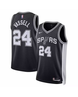Maillot Swingman San Antonio Spurs Devin Vassell #24 Nike noir 2022/23 pour hommes - Édition Icon