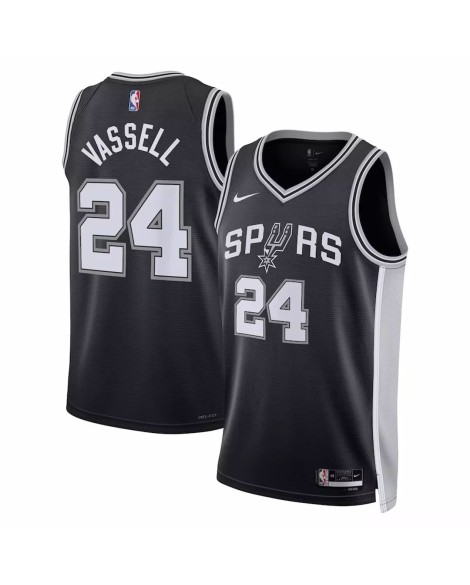 Maillot Swingman San Antonio Spurs Devin Vassell #24 Nike noir 2022/23 pour hommes - Édition Icon