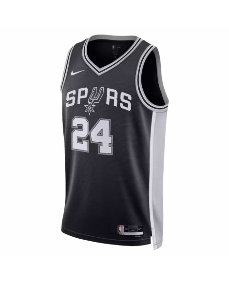 Maillot Swingman San Antonio Spurs Devin Vassell #24 Nike noir 2022/23 pour hommes - Édition Icon